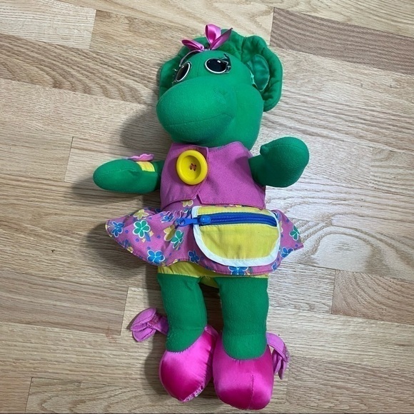 Baby Bop Dressing Doll Barney Button Zip Tie Kids Plush Stuffed Toy Dinosaur - Picture 2 of 6